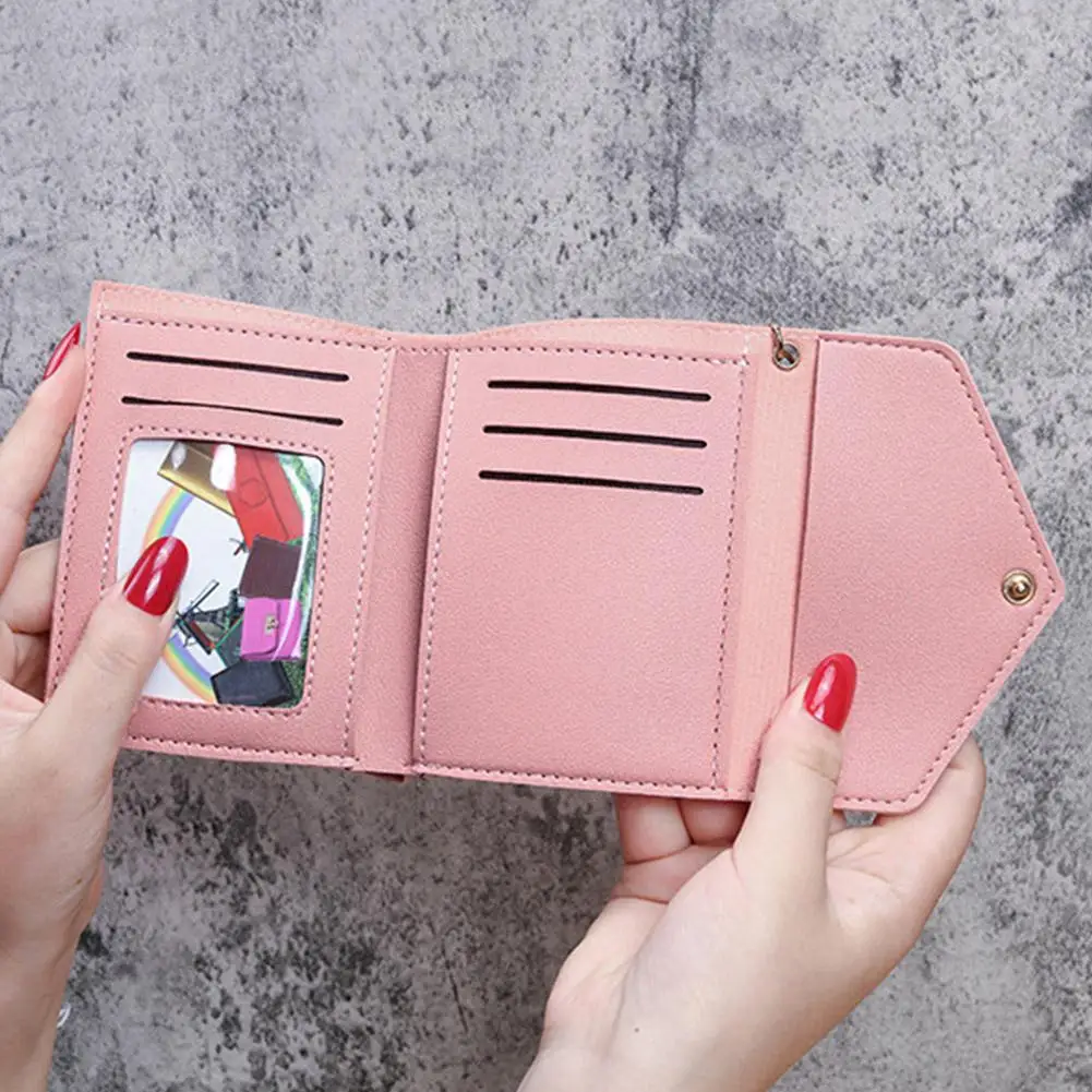 محفظة نسائية عصرية مع شرابة أنثى قصيرة محافظ صغيرة للطلاب حامل بطاقة جلدية جميلة ومحفظة للعملات المعدنية