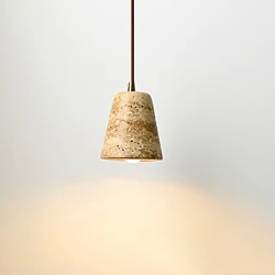 Yellow Marble Hanging Light Dining Room Japan Wabi Sabi Bedside Pendant Lamp Hotel Restaurant Nordic Travertine Droplight