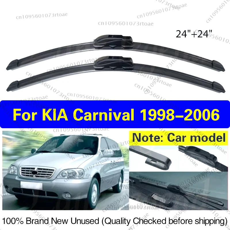 

Wiper LHD Front Wiper Blades For KIA Carnival 1998 - 2006 Windshield Windscreen Window Car Rain Brushes 24"+24" Car Accessories