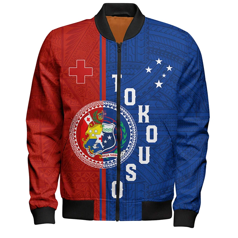 Harajuku 3D The Kingdom Of Tonga Ethnic Flag Printed Jacket Tonga National Emblem Graphic Jackets Cool Fashion Mens Clothing Top