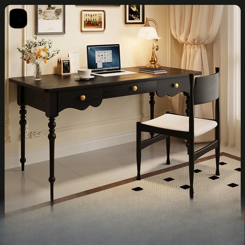 Doppelter Schreibtisch aus Massivholz