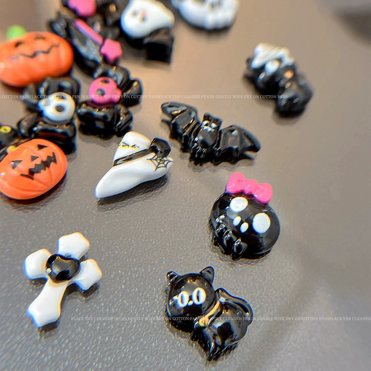 10PCS Halloween Nail Art Decorations Resin Charms Mixed Cute Ghost Pumpkin Cartoon Nail Art Accessories For DIY New Nails Salon