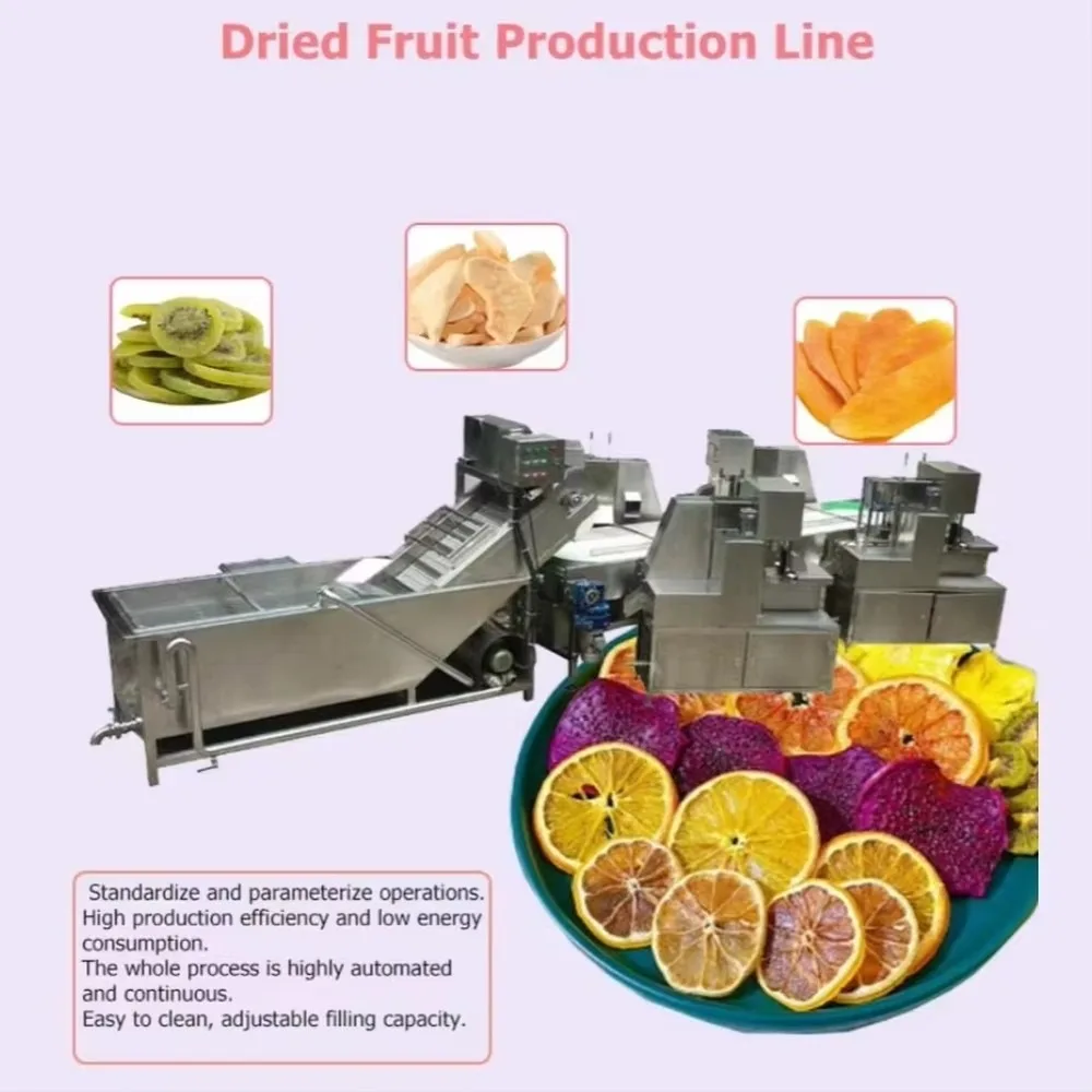Commercial Fruit Drying Machine High Efficiency Dried Fruit Production Line Stainless Steel Industrial Food Dehydrator