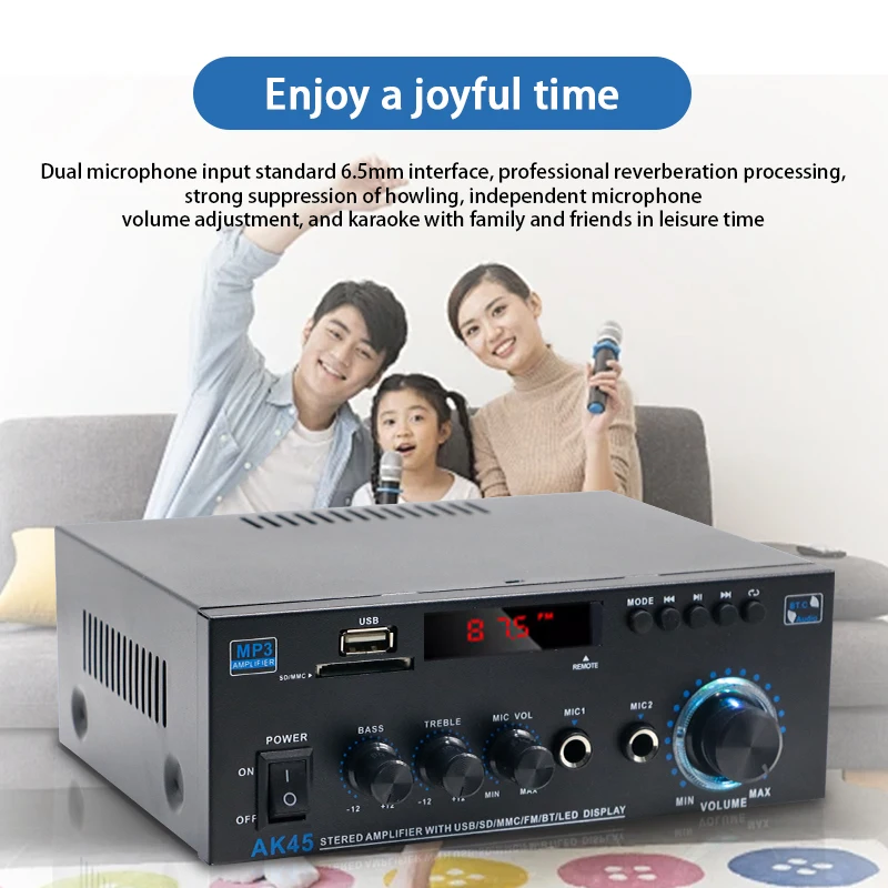 Home High-power Bluetooth Power Amplifier 2.0 Channel Constant Resistance Mini Power Amplifier Small Car Power Amplifier Multy