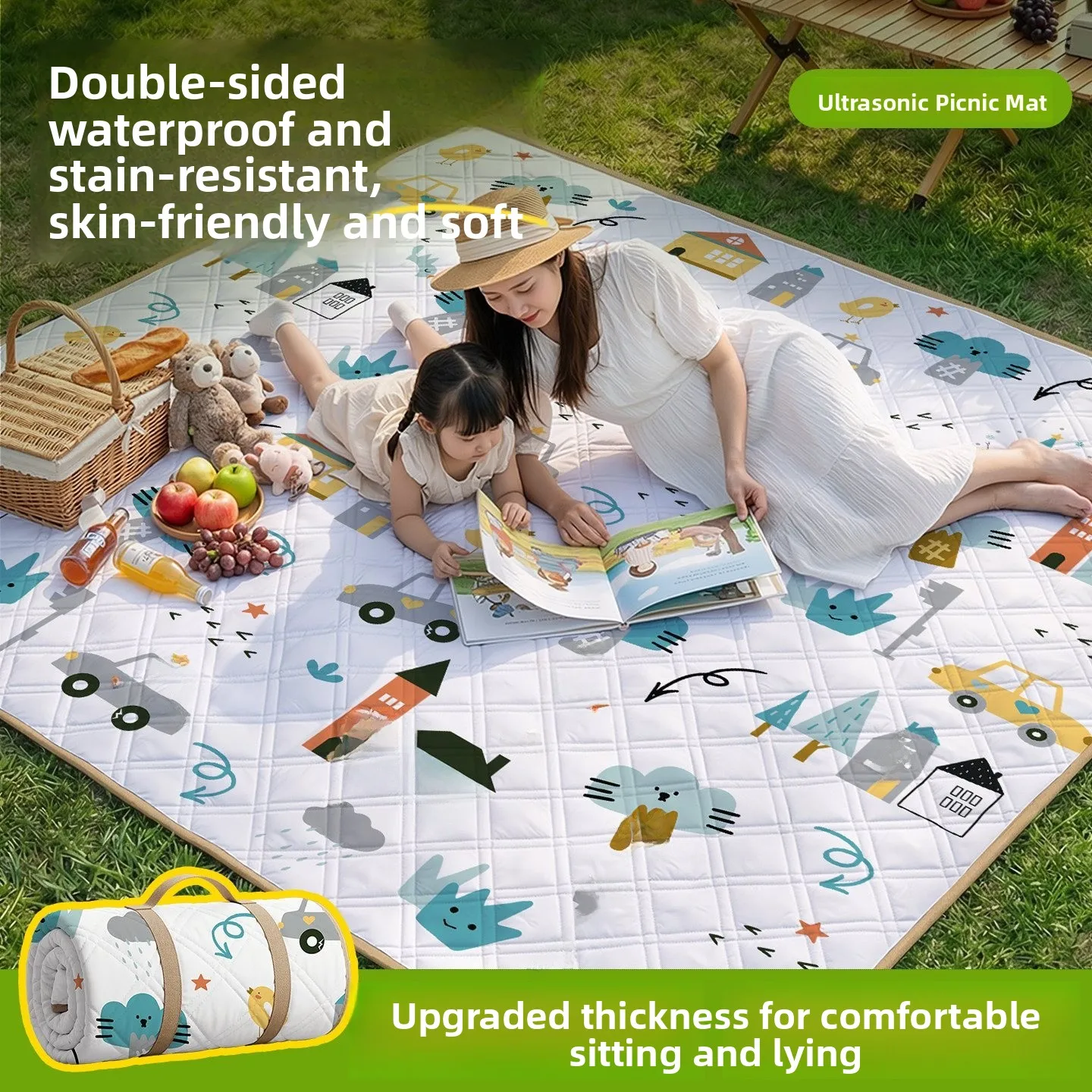 

Водонепроницаемый толстый портативный коврик для кемпинга, пикника, пляжа, газона, барбекю, палатки, уличный прочный амортизирующий коврик