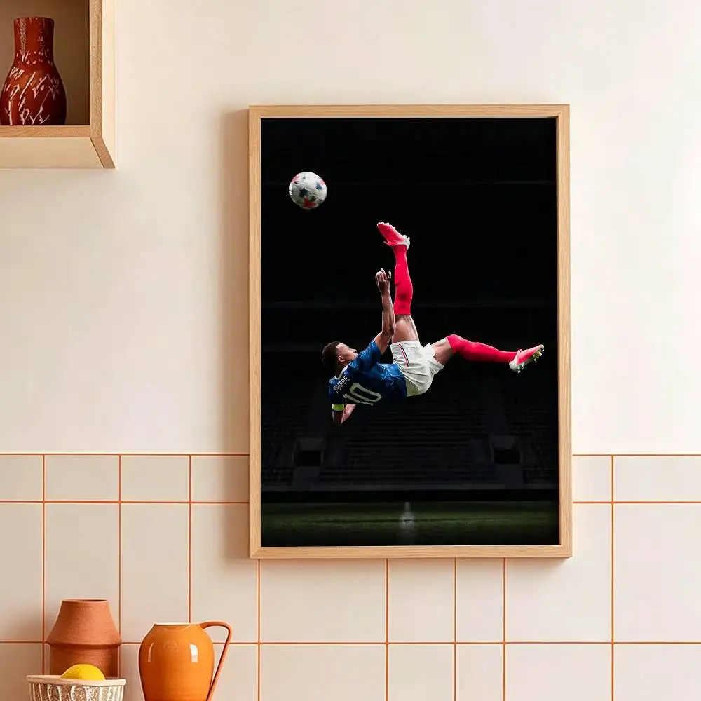 So cool K-Kylian Mbappe Poster HD Self Adhesive Waterproof Wall Art Ideal for Home Office Dorm Gift Customizable