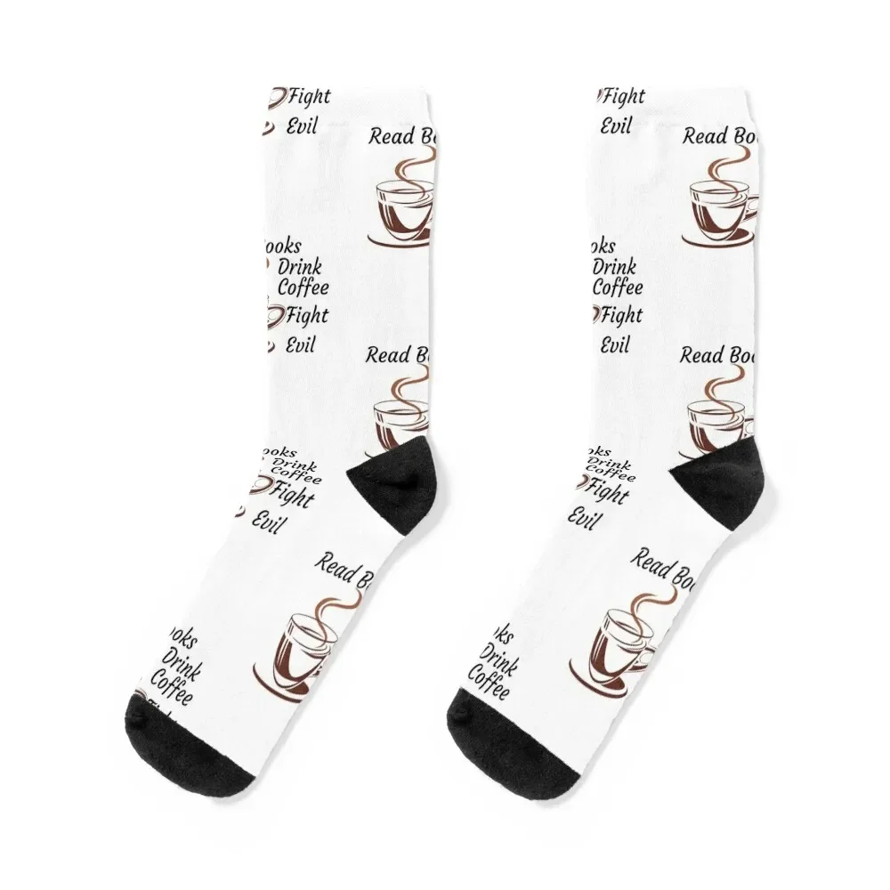 

Read books drink coffee fight evil Socks ankle Stockings compression warm winter Designer Man Socks Women's