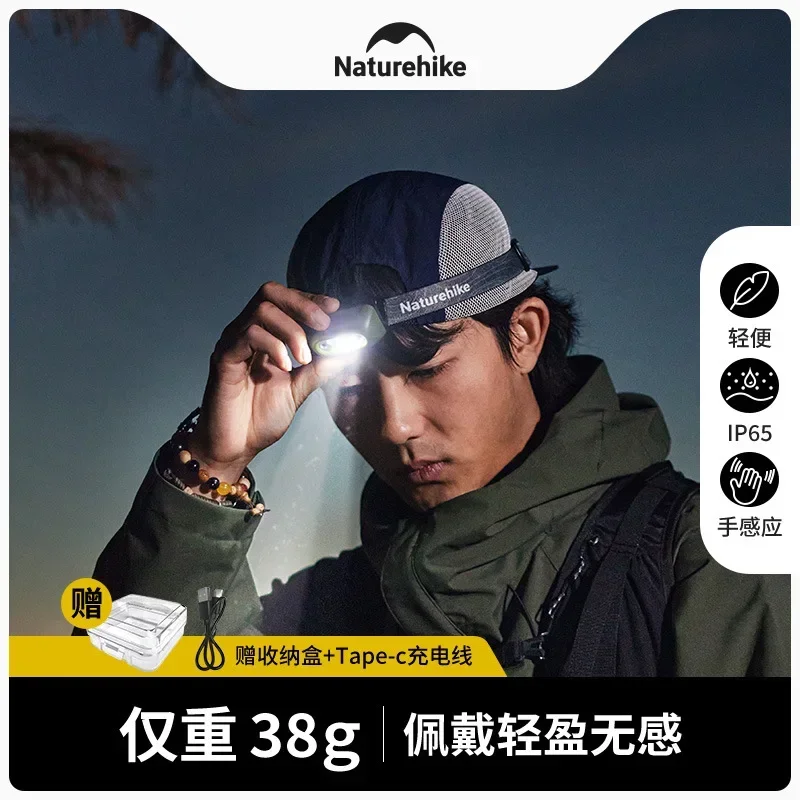 Naturehike-Outdoor Waterproof Head Lamp, Hiking, Climbing, Lighting, Charging, Long Endurance, Camping Night Fishing Lamp