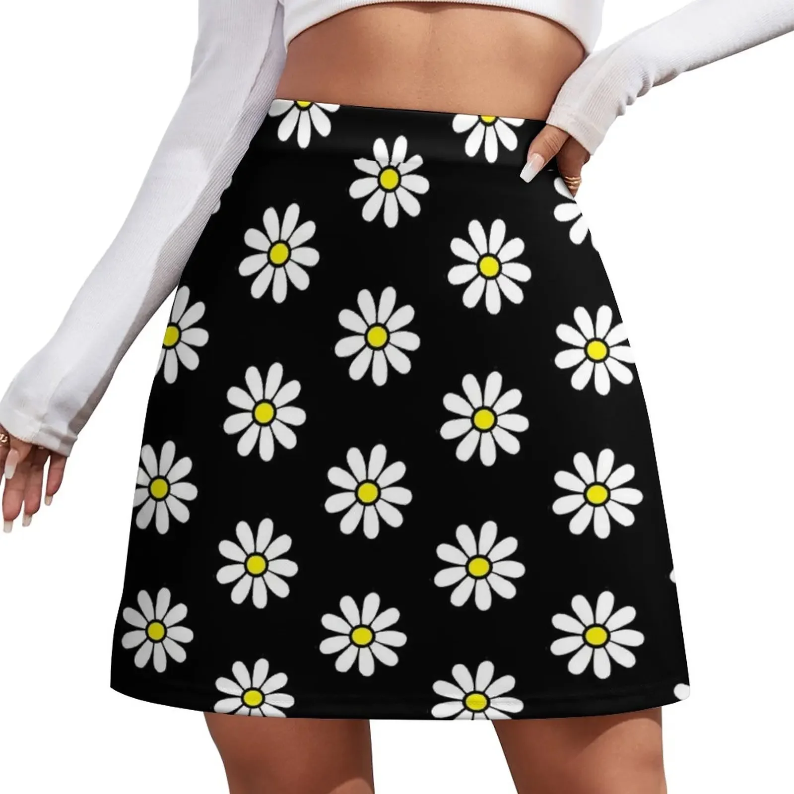 

Happy Daisy Flower Power 60's 70s Retro Vintage Hippie Gardening Mini Skirt korean ladies summer