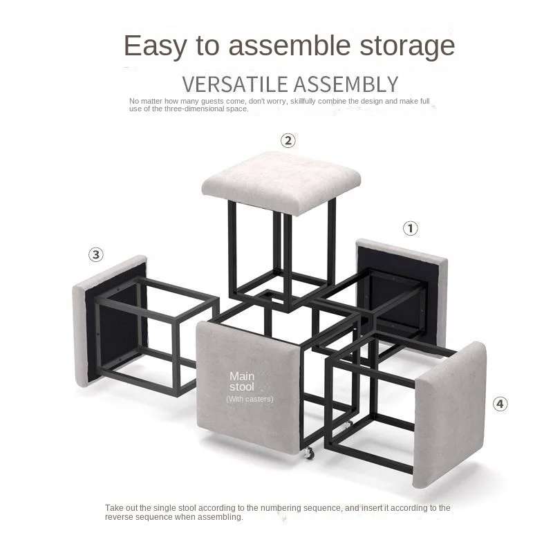 Домашний Кубик Рубика табуретка комбинированные многофункциональные стулья пять в одном для столовой маленькие стулья для хранения диванов