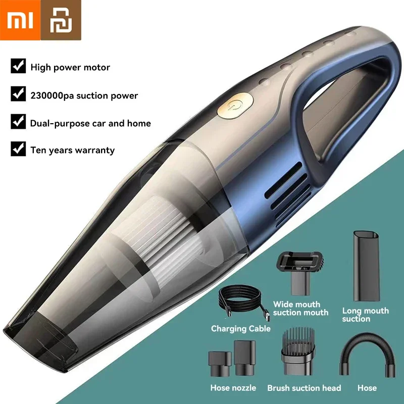 

Xiaomi Youpin Car Vacuum Cleaner 120W High Power Mini Handheld Wireless Vacuum Cleaner Strong Suction Dual Use For Car Home New