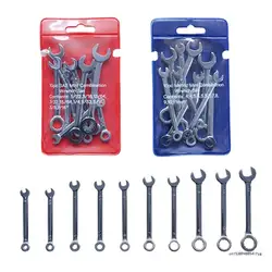 10x Mini Spanner Wrenches Set Steel for Key Ring Spanner 4-11mm Hand T