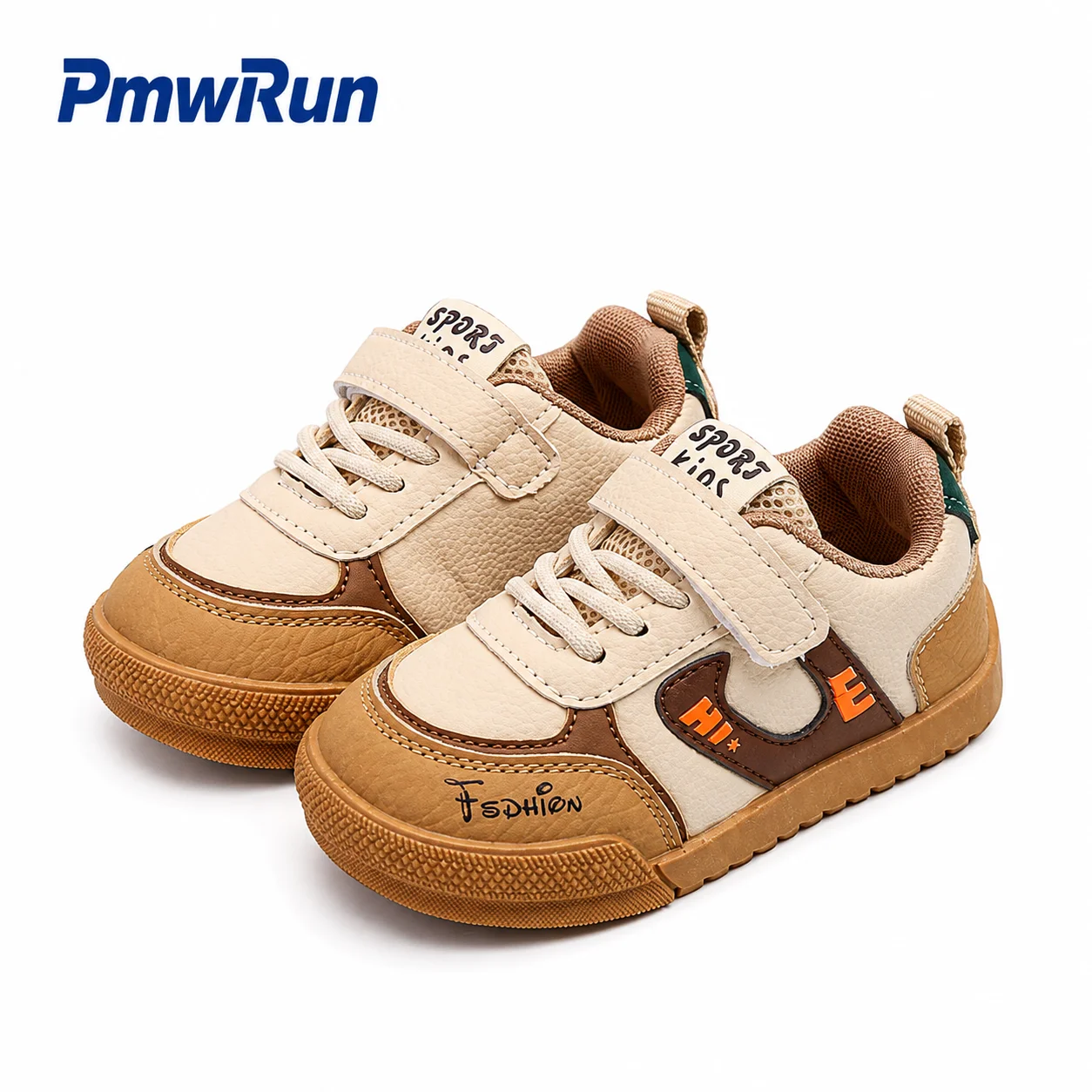 PU Leather Sport Shoes For Children Ergonomics Anti-slippery Kid's Sneakers Outdoor Waterproof Running Footwear For Boys Girls