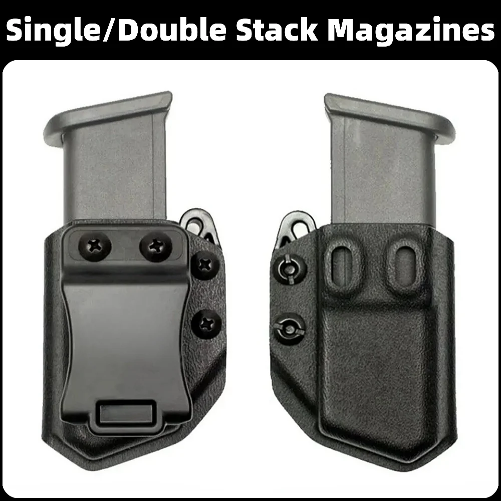 Tactical IWB OWB 9mm .40 universal Belt Clip Single Double Stack Magazine Pouch Holster Mag Carrier Holder for Pistol gun