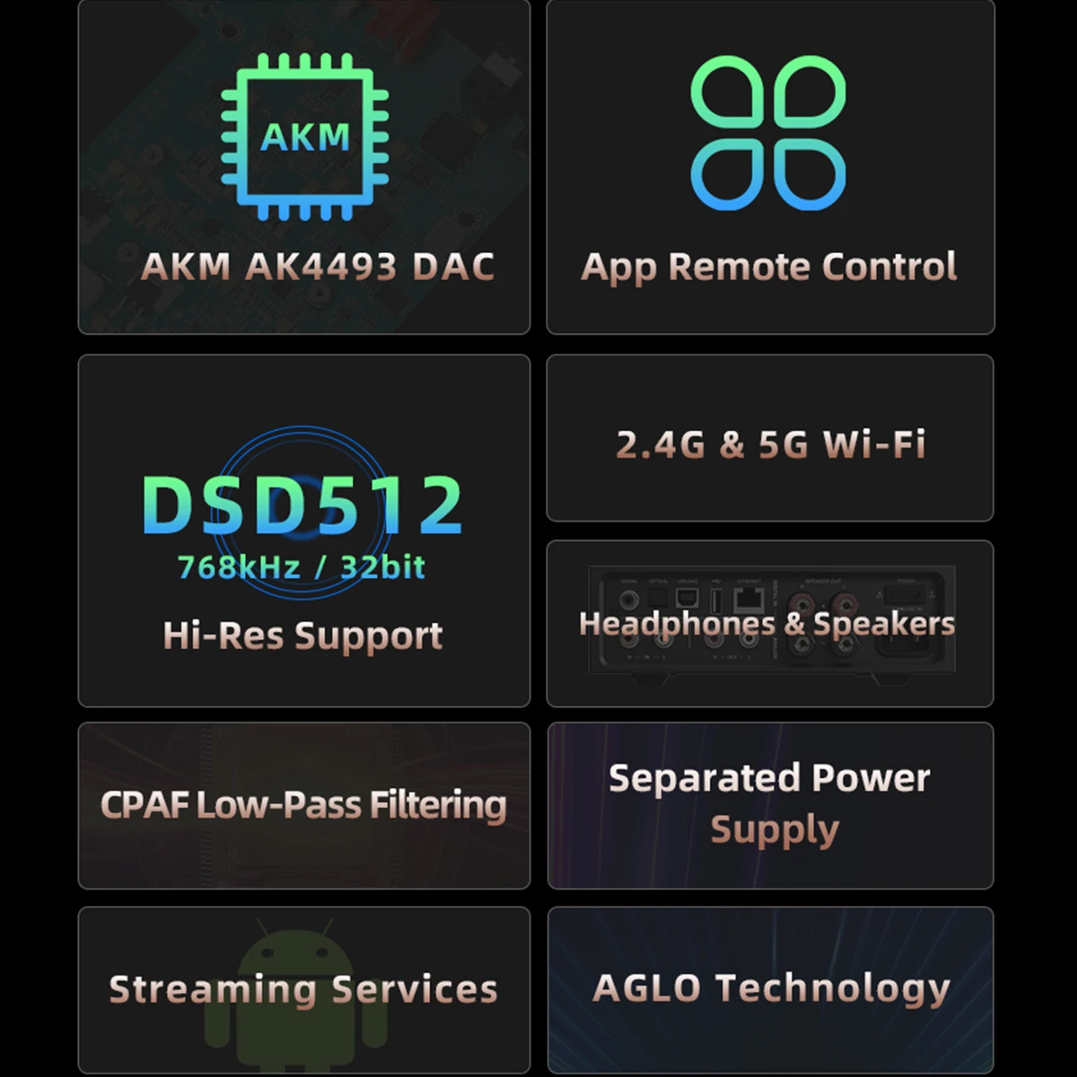 SHANLING EA5 PLUS Desktop Streamer All-In-One Music Player Centre Hi-Res Audio AKM AK4493EQ chip DAC AMP Headphone Amplifier