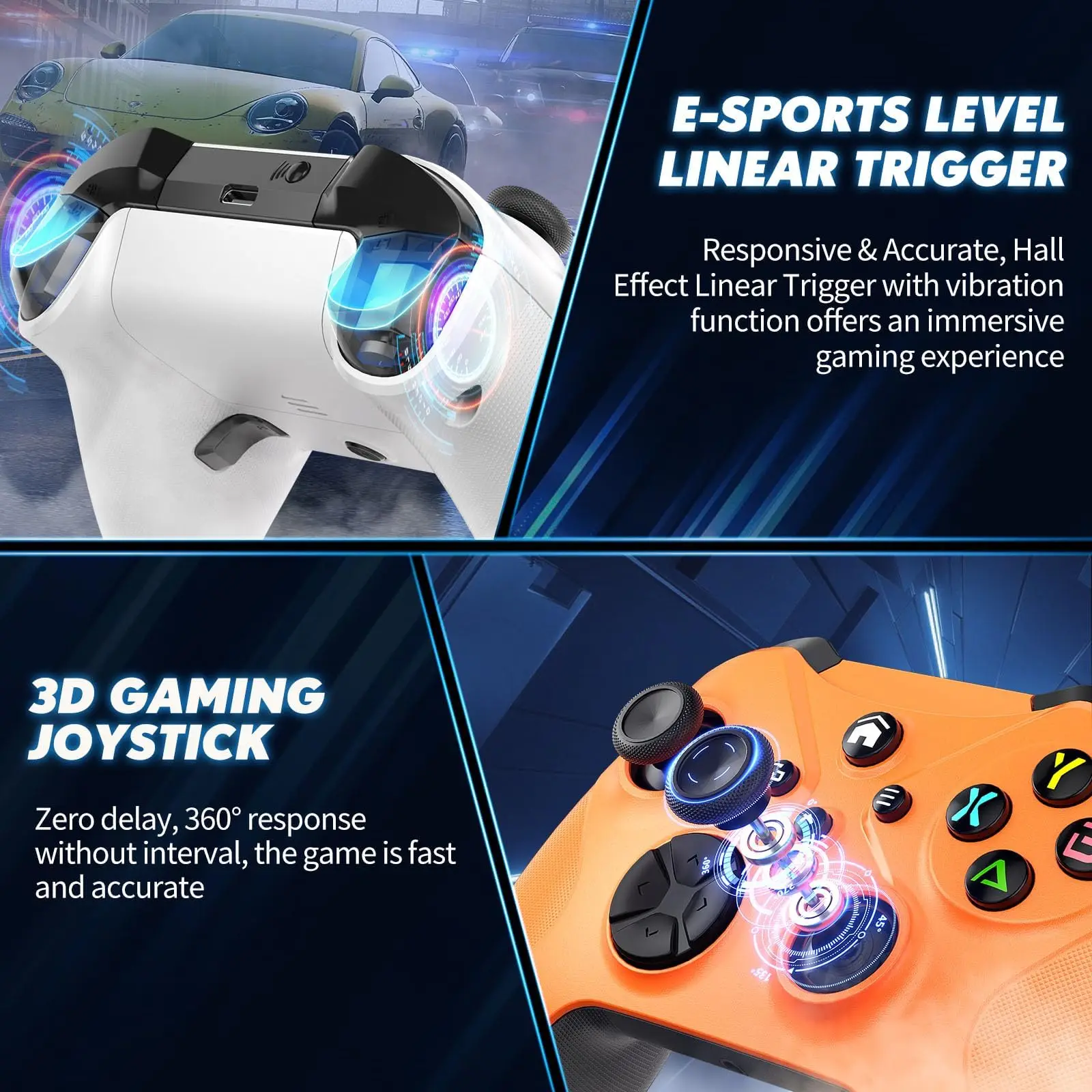 Controller for Xbox Series X/S/Xbox One/S/Android/PC/Steam Wireless Joystick with Dual Vibration Macro Turbo Gaming Gamepads
