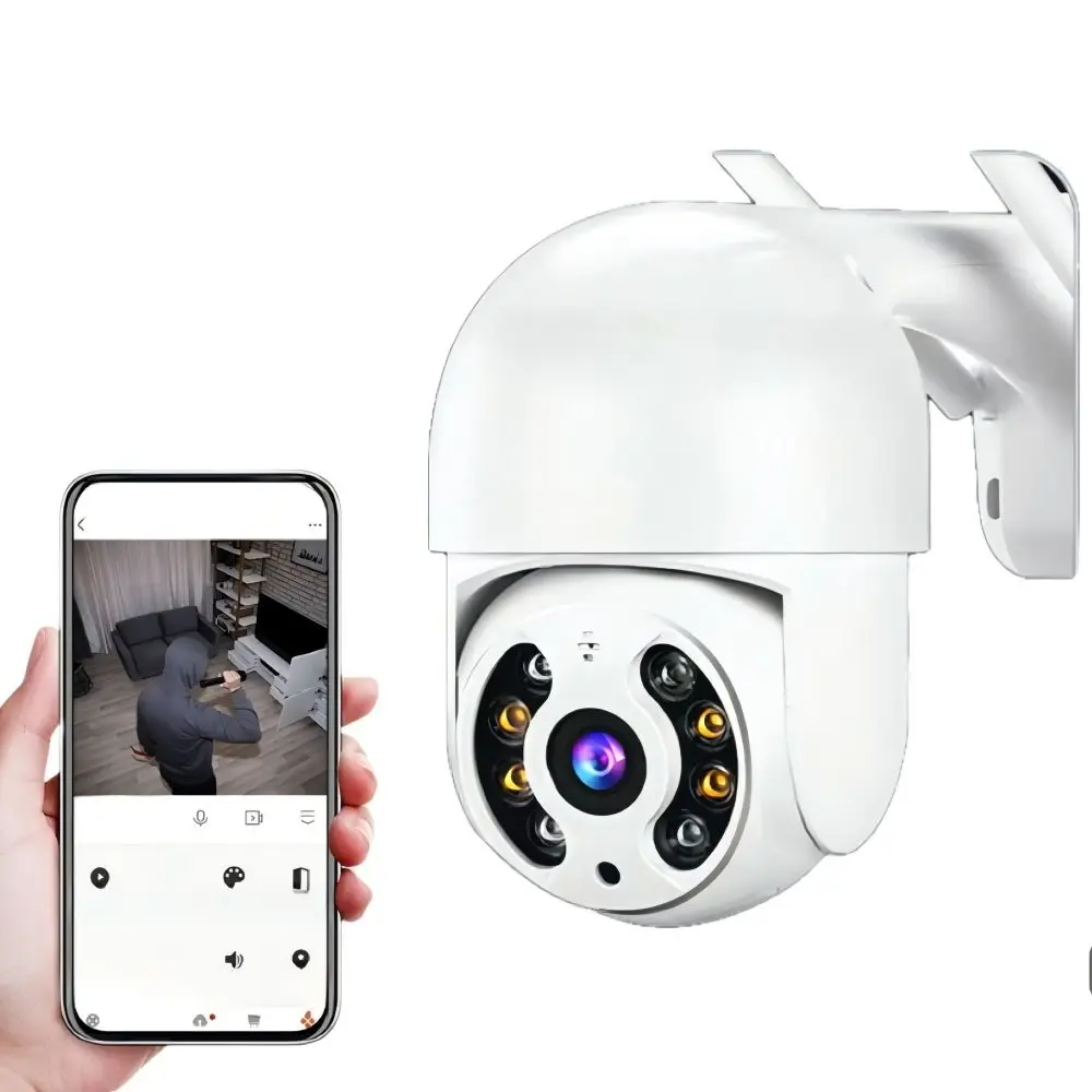 4K Outdoor WLAN PTZ-Kamera, KI-gestützte automatische Personenverfolgung, 5MP Farbnachtsicht, Wasserdichte IP-Sicherheitsüberwachungskamera