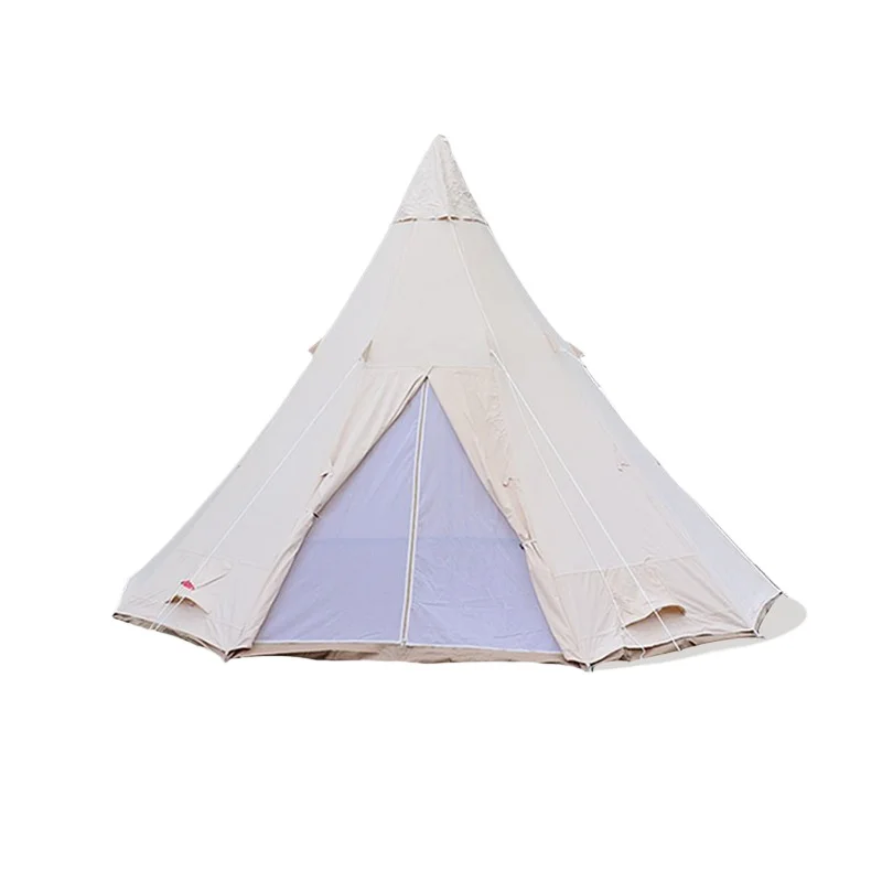 

Туристическая хлопковая палатка для кемпинга, большая белая Водонепроницаемая Пирамидка на 8 человек, повышенной прочности, для кемпинга