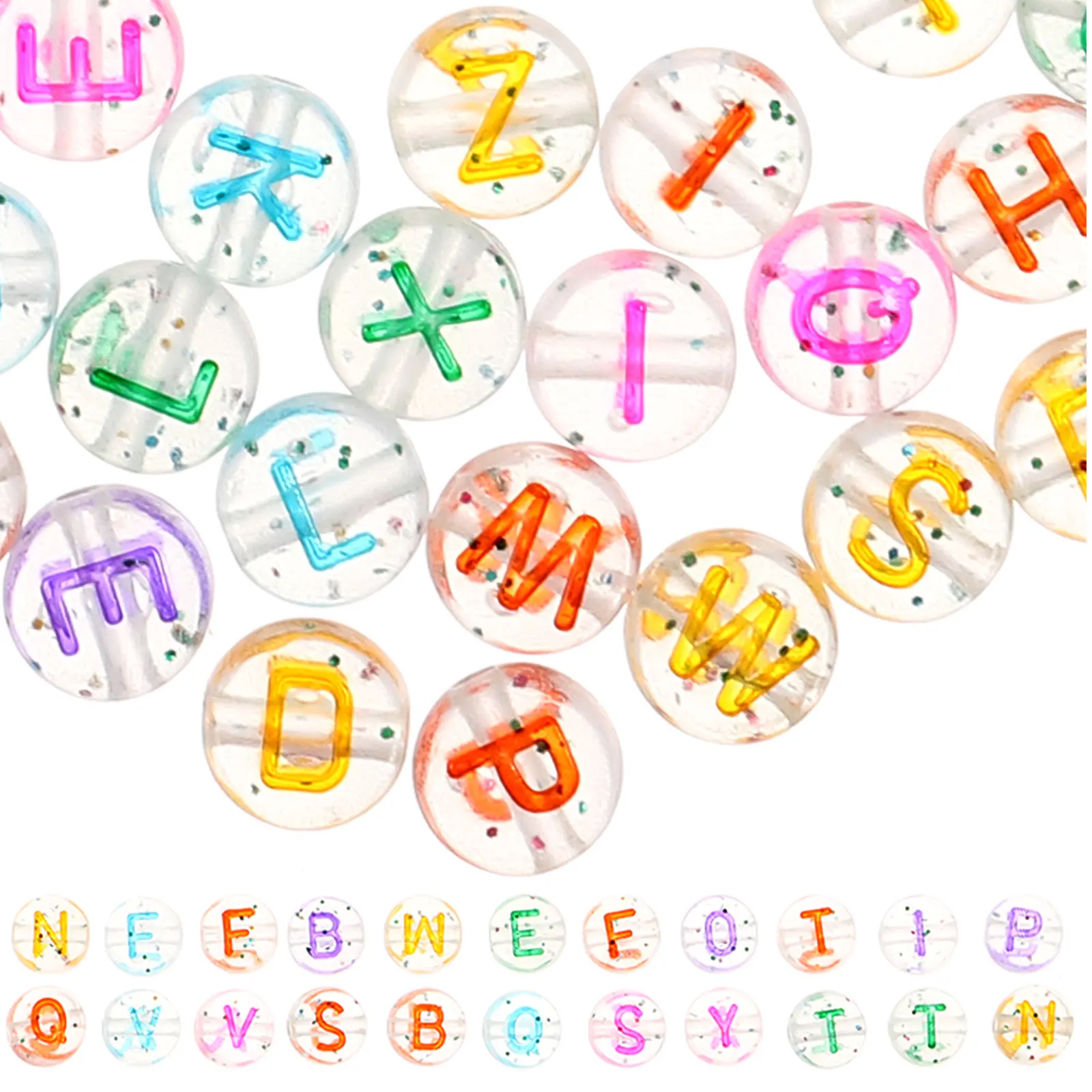 

Креативные акриловые бусины в виде букв алфавита для изготовления украшений своими руками: браслетов, ожерелий, поделок. Декоративные прозрачные буквы.