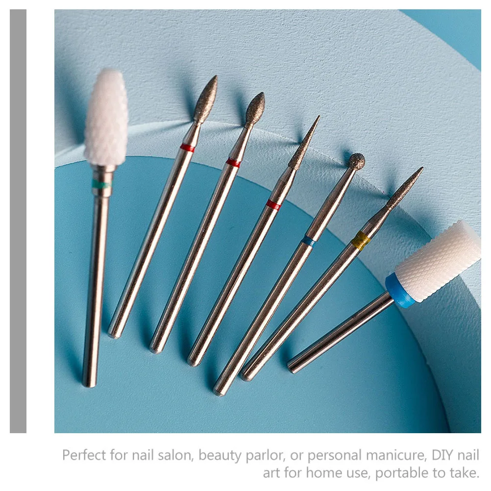 7 قطعة مانيكير مسمار لقمة ثقب كربيد التنغستن خفيفة الوزن قوية لإزالة جيل الأظافر البشرة المحمولة صالون الاستخدام المنزلي #1