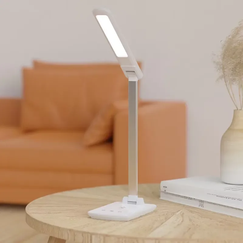 Smart Foldable LED Desk Lamp with Wireless Charger 3-Color Eye-Care Reading Light for Home Bedroom Study Office Decor Table