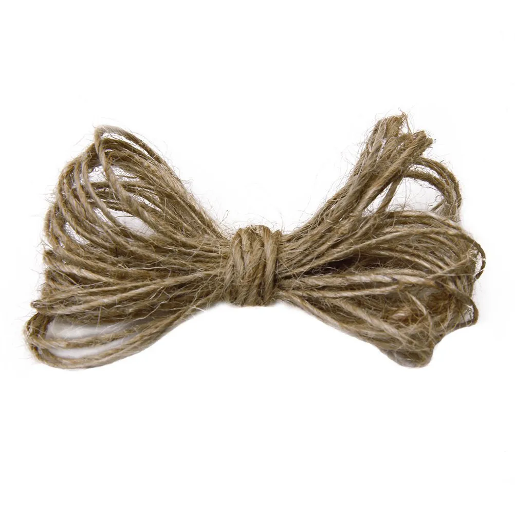 30M Brown Natural Jute Twine Sisal 1Mm Diameter 2 Strands Industrial Packing Gardening DIY Craft Photo Display