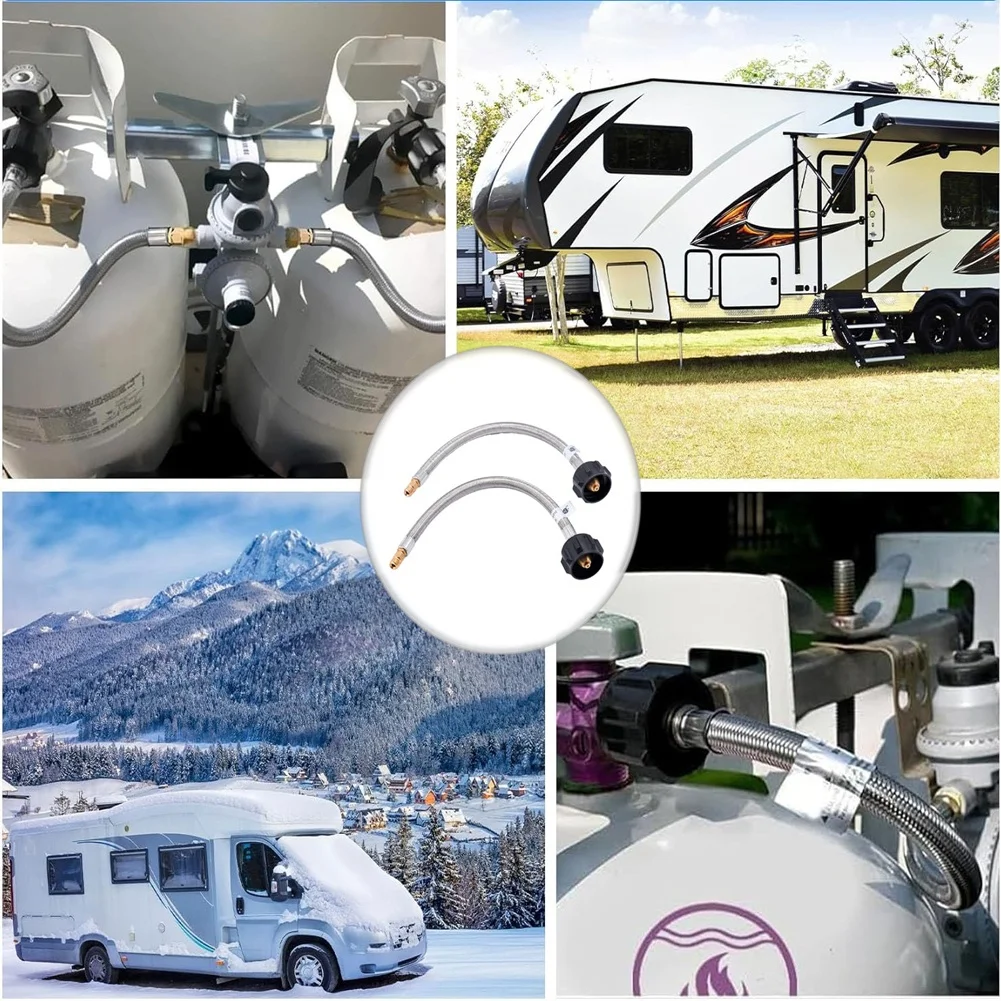 For RV Propane Hose Adapter Camper Regulator Fit Two-stage Regulator Compatible Leak-proof Seals Pressure Tested