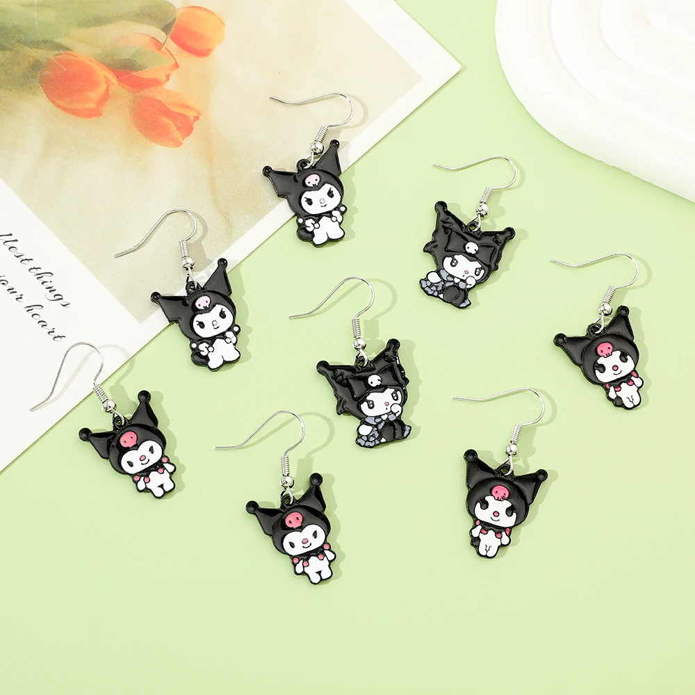 Sanrio Kuromi Dangle Earrings for Girls, Cute Accessories, Xmas Gifts