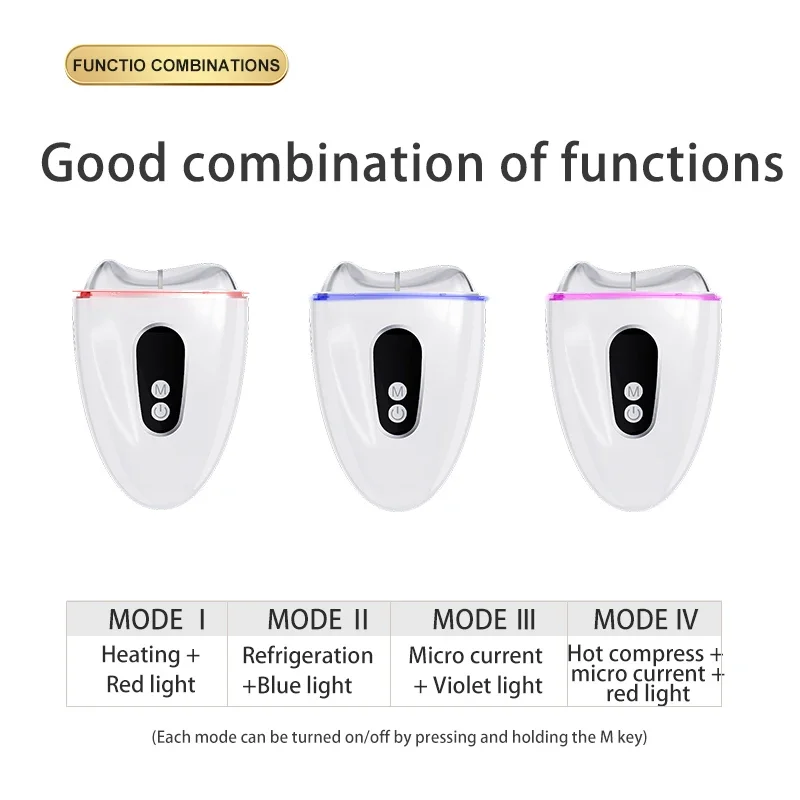 

Мини-массажер для лица и шеи, массажер для горячей и холодной подтяжки, EMS, микротоковый массажер для лица