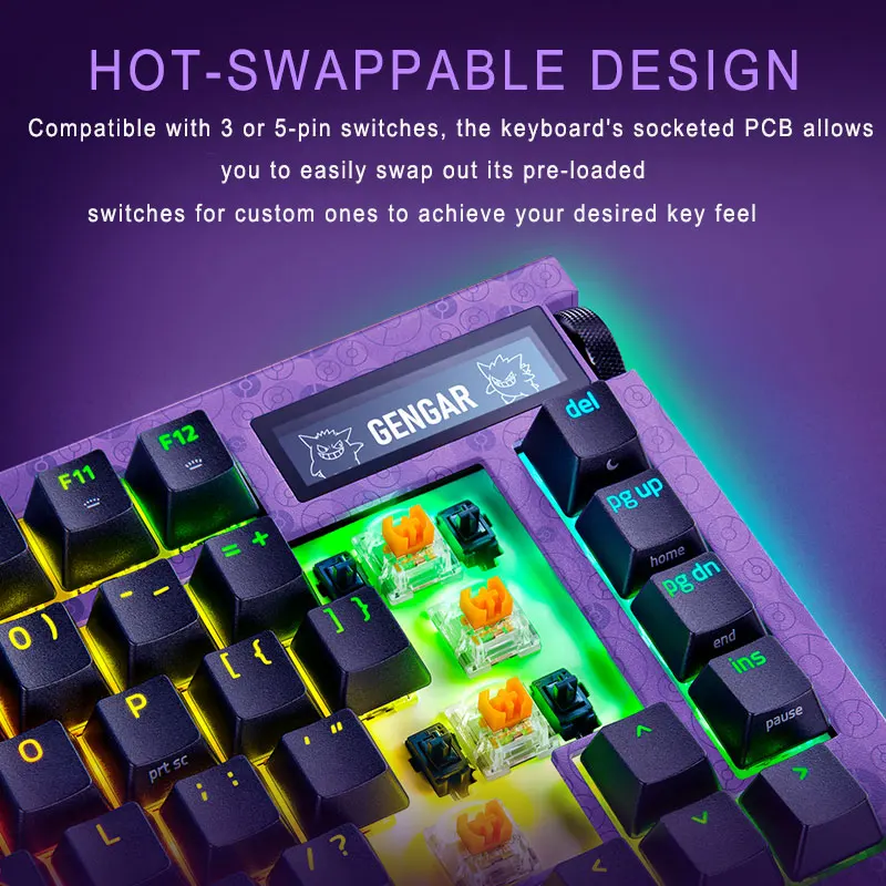 New Razer Pokemon Gengar Edition BlackWidow V4 Pro 75% Wireless