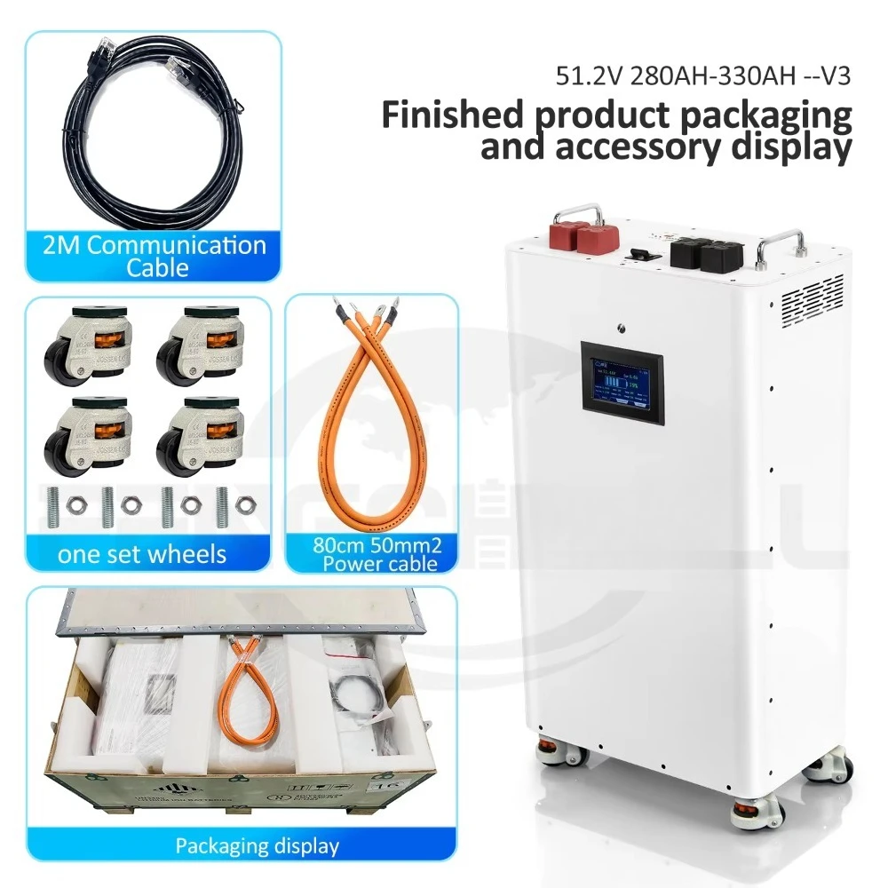 Eu Stock16kWh Lithium Ion Energy Storage System Vertical 51.2V Lifepo4 Solar Battery 314Ah 16kWh Batterie Lithium Split Type