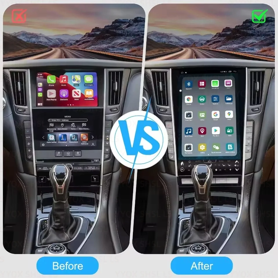 

13,6-дюймовый Android для Infiniti Q50 Q50S Q60 Q60S 2014-2019 GPS-навигация Автомобильный радиоприемник автомобильный аксессуар Мультимедийный видеоплеер Авто