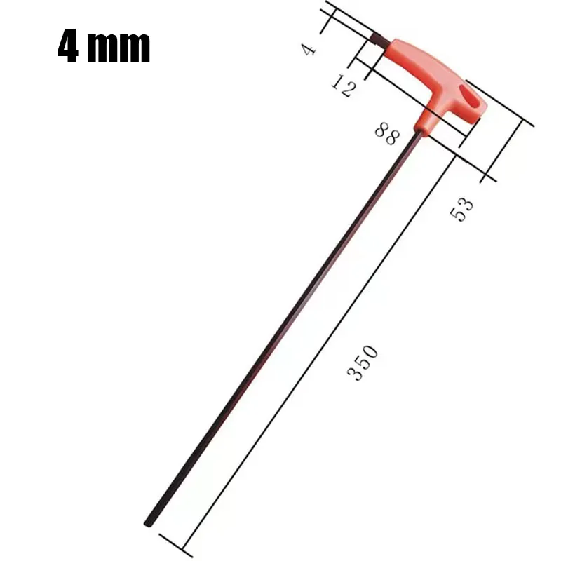 1Pcs T-Type Allen Wrench Cr-v Alloy Steel Flat Hex T-Handle Crews Screwdriver Driver 2.5/3/4/5/6/8/10mm Extended Non-slip