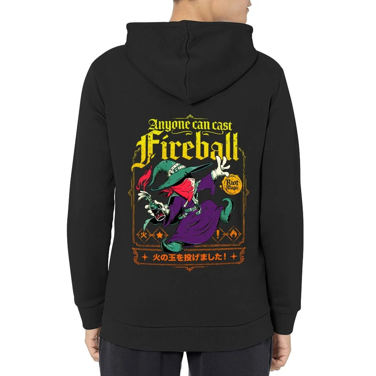 

anyone can cast fireball molotov wizard Hoodie korean clothes graphic t shirts men men's autumn clothes autumn hoodie