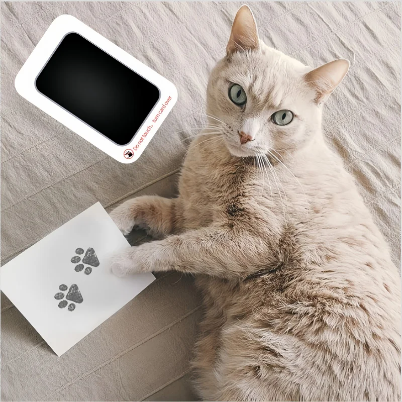 The pet paw print kit comes with1An ink pad and2Halloween Baby Footprint and Handprint Card Thanksgiving and Christmas Gift view 4