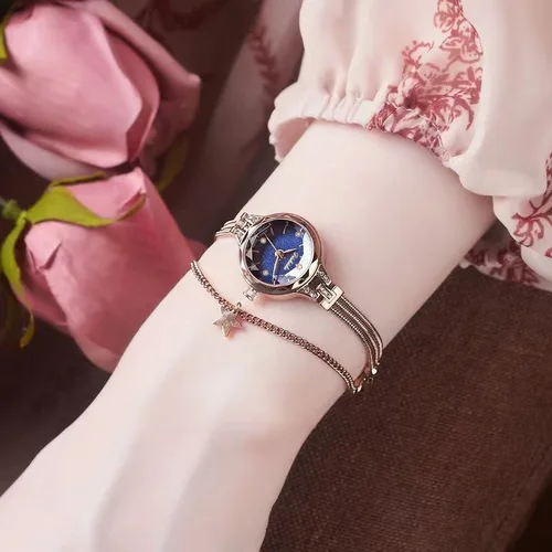 Imagen 2 del producto Relojes de cuarzo de lujo para mujer, reloj de pulsera de diamantes Original para mujer, reloj de vestir resistente al agua, reloj de pulsera para mujer, regalo de joyería