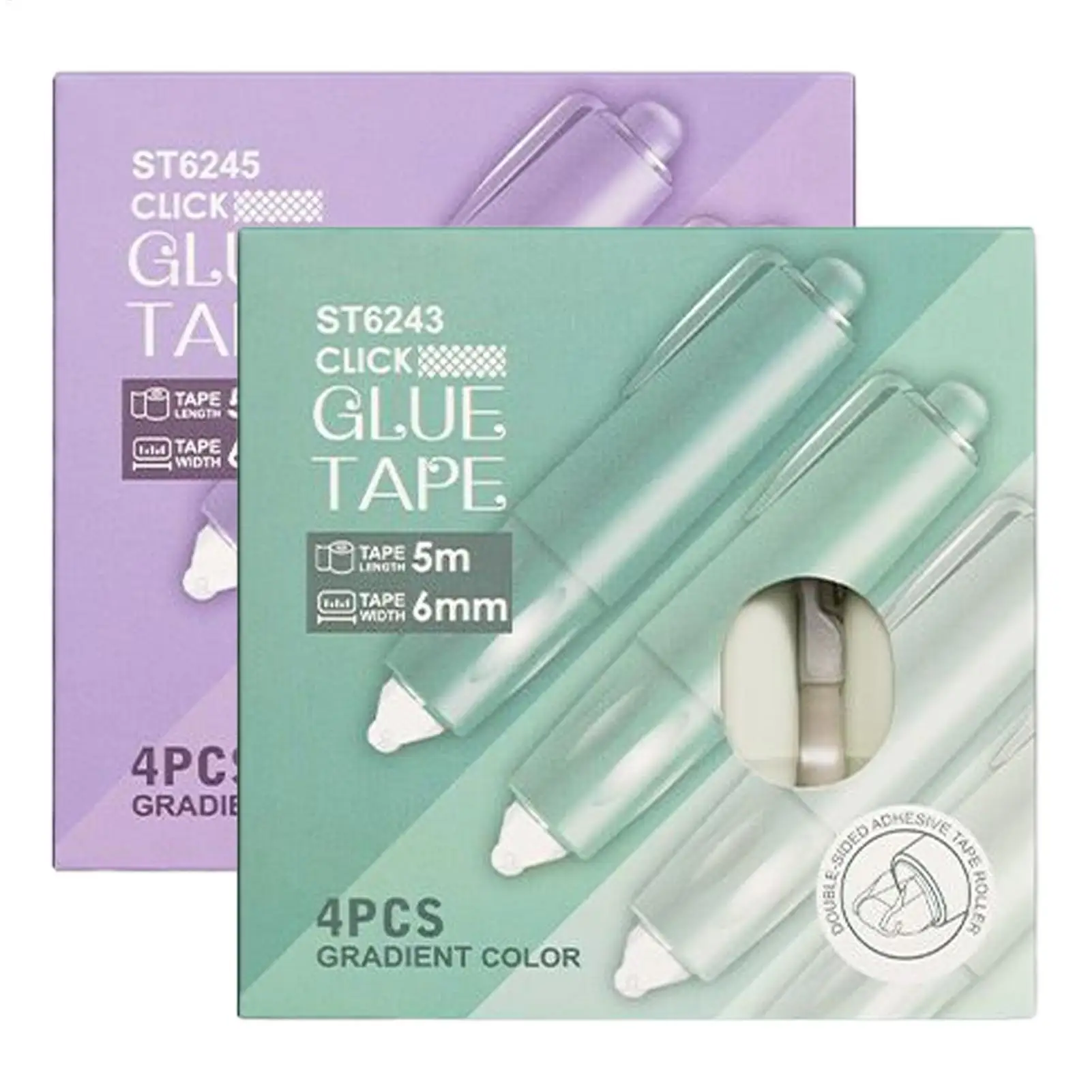 Tape Runner Double Sided Adhesive Dispenser 4PCS Refillable Clean Removal for Scrapbooking Card Making Photo Album Journal