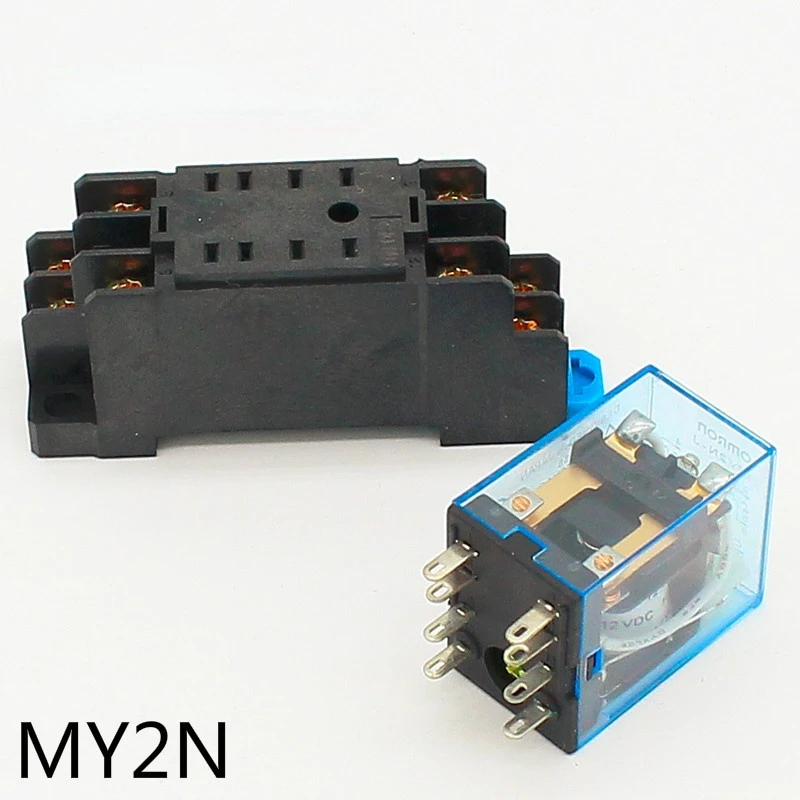 MY2P HH52P MY2NJ relay 12VDC 24VDC 110VAC 220VAC coil high quality general purpose DPDT micro mini relay with socket base holder