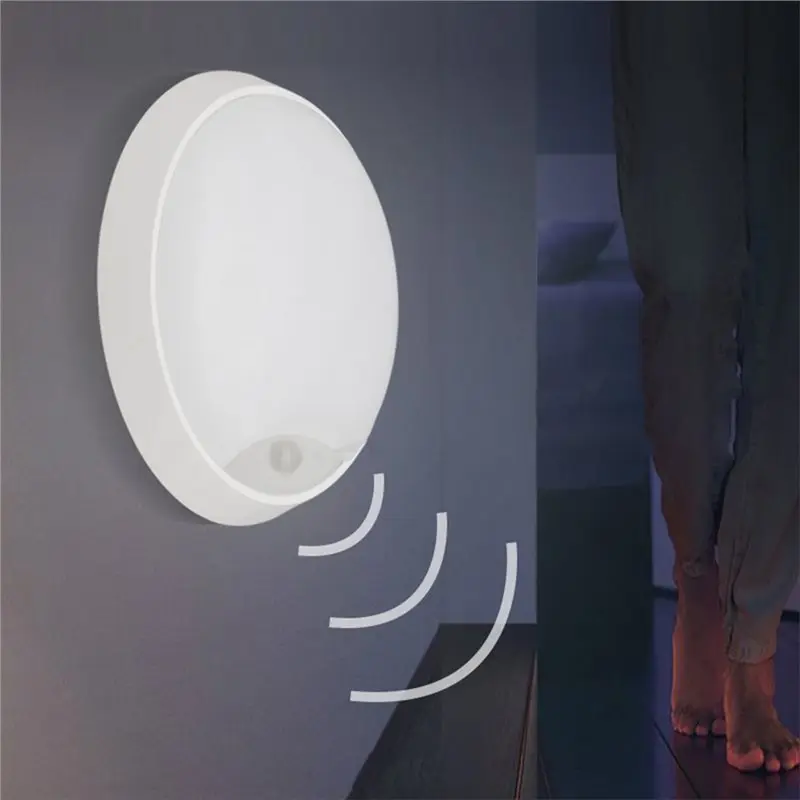 Fresh Motion Sensor Wall Lamp Human Circular Light IP65 Waterproof LED Ceiling Light For Courtyards