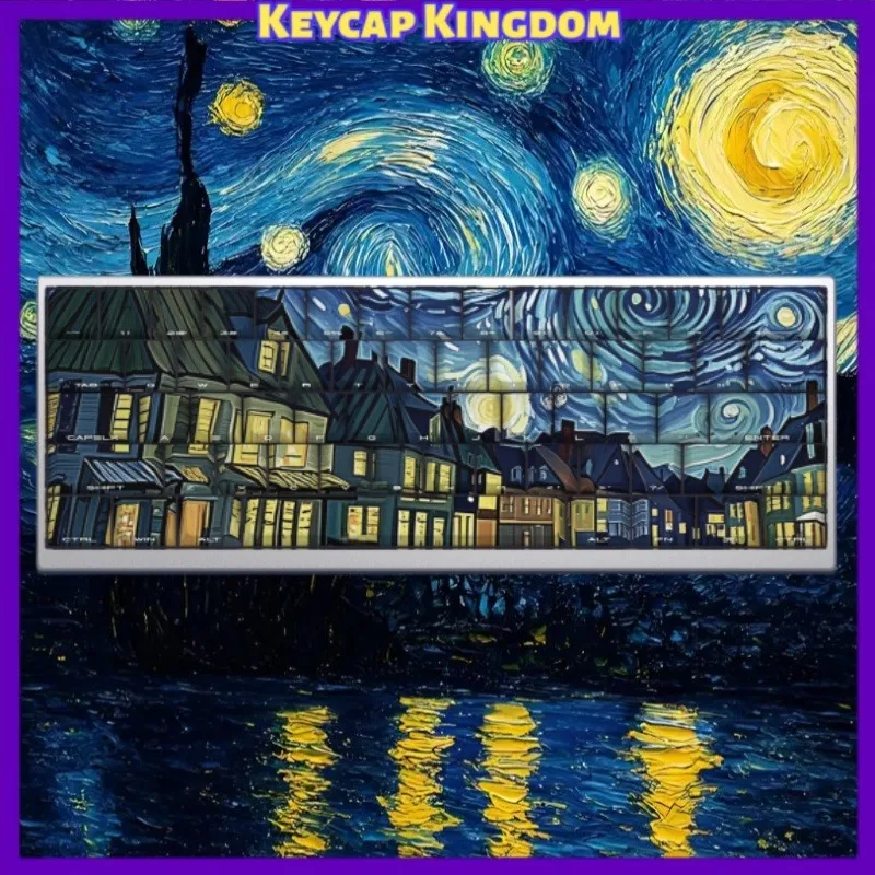 

Клавиши для механической клавиатуры с тематикой «Звездное небо» Ван Гога, PBT Cherry, кастомные кейкапы, аксессуары для игровых клавиатур планшетов, ноутбуков, ПК, подарок