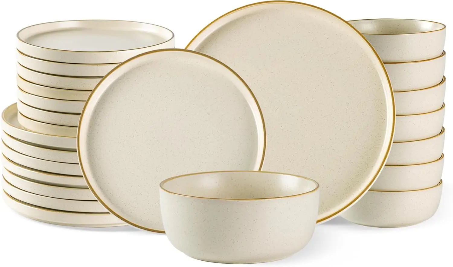 

Наборы столовой посуды из керамического камня для 8, набор реактивных керамических тарелок и мисок, ударов к сколам и трещинам. | Посудомоечная машина и микроволновая печь S