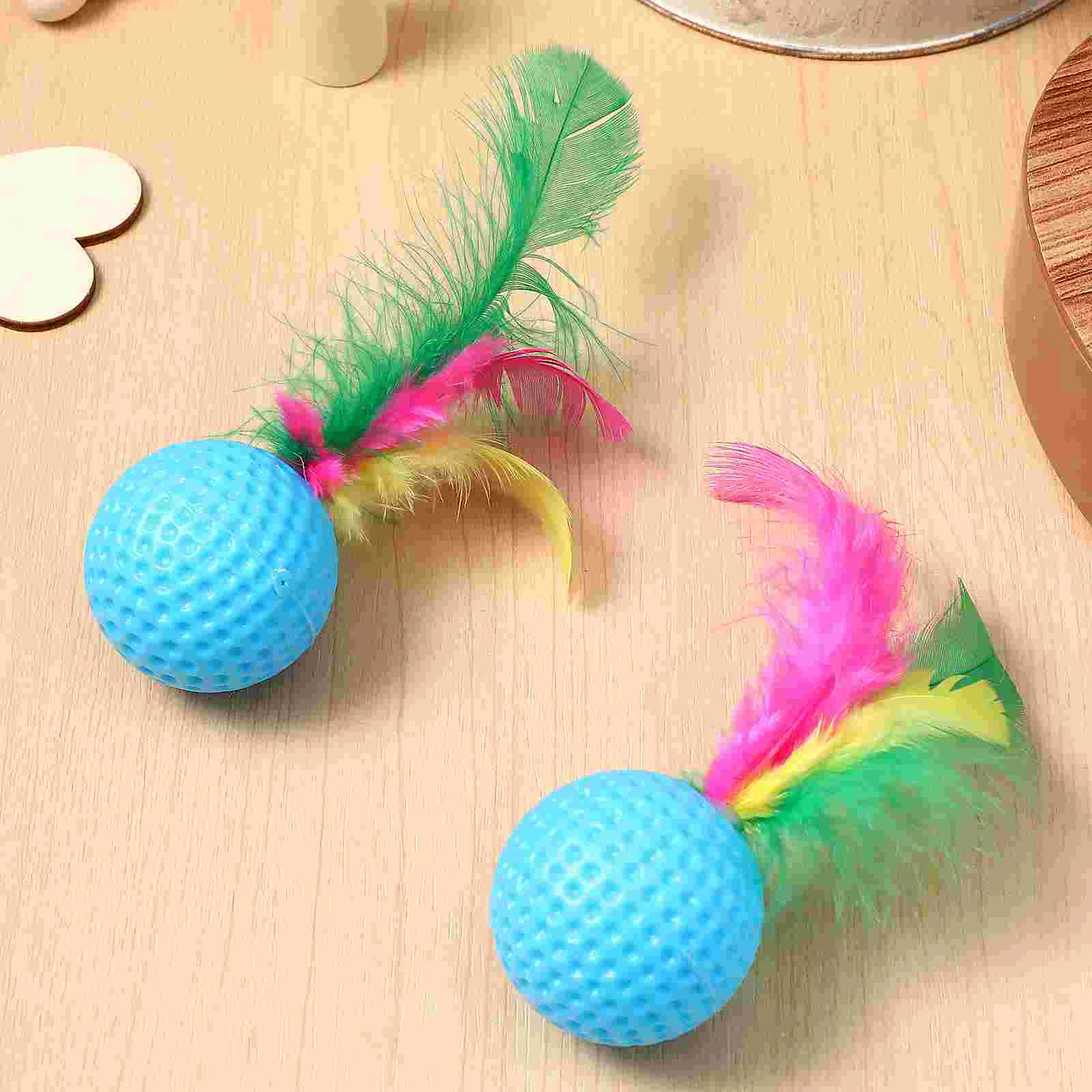 24 Pcs Badminton Cat Activity Toys Training Sports Feather Ball Interactive Cats Teasing Assorted Color