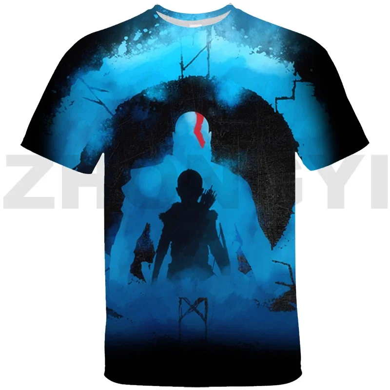 New Harajuku God of War 3D T-shirt Men Kratos Anime Clothes Boy Daily Casual Cartoon Graphic T Shirts Fashion Women Short Sleeve