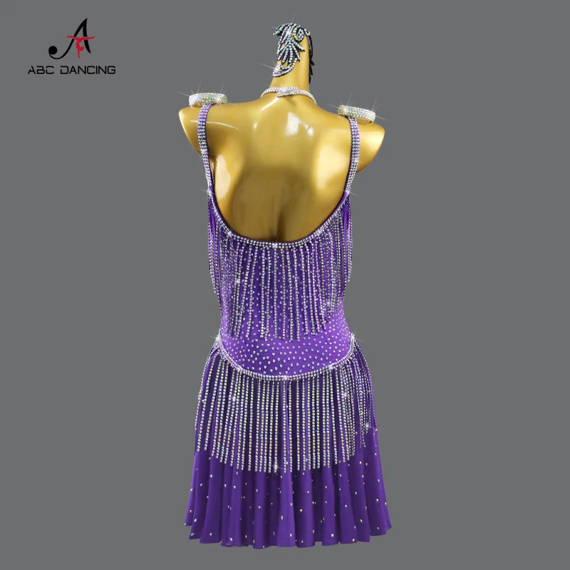Roupas de dança latina feminino traje de palco esporte festa feminino vestido de noite saia franjas baile de formatura terno midi prática outfits