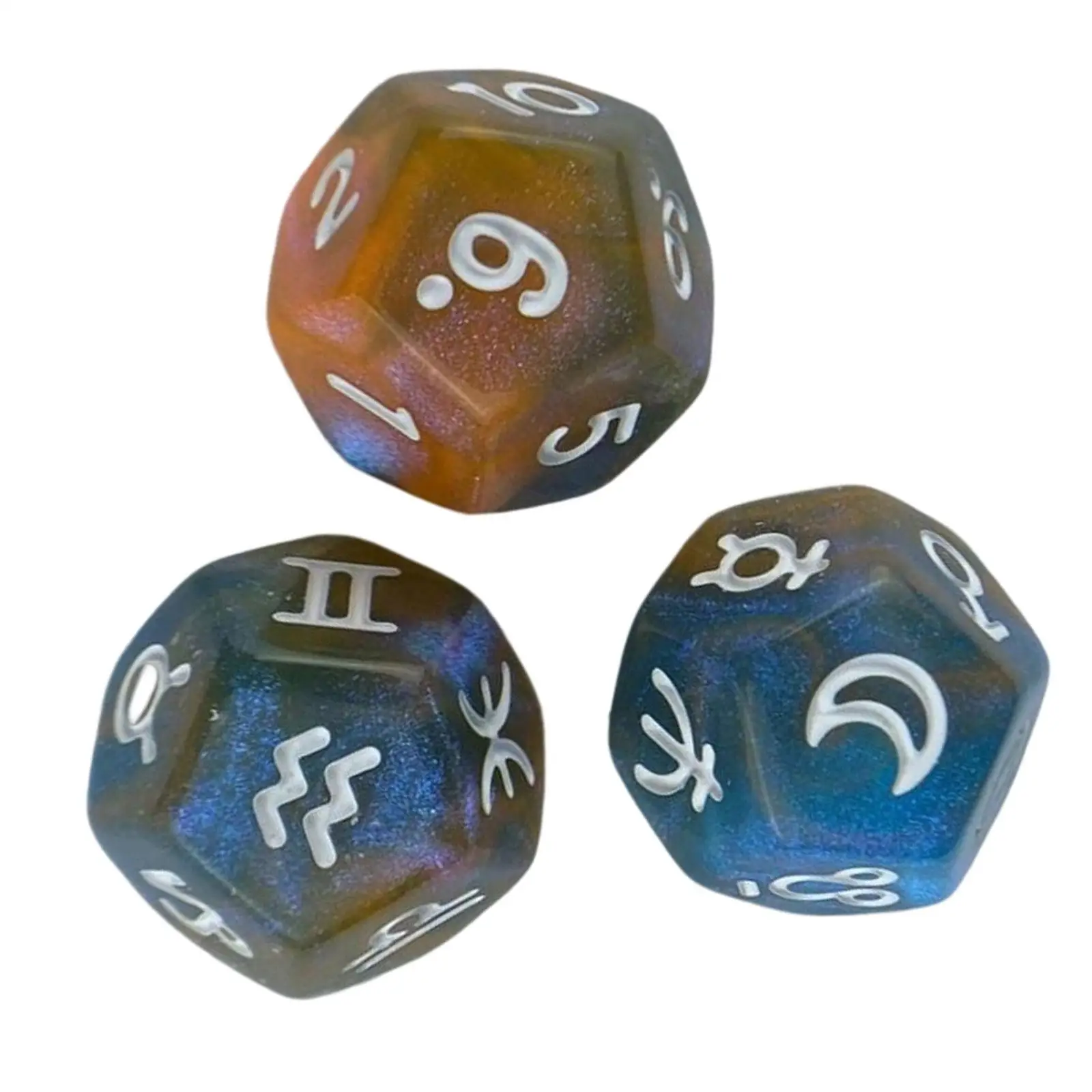 3x Constellation Dice Astrological Dice for Board Games Role Playing Game