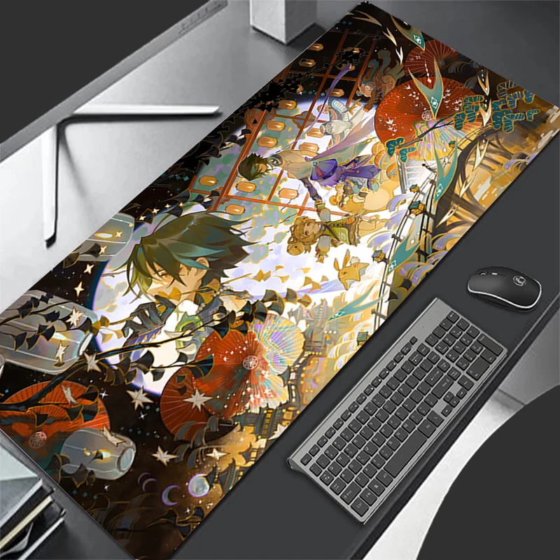 لوحة ماوس تأثير Genshin Xiao ، ملحقات الألعاب الكبيرة ، XL ، لوحة مفاتيح ألعاب الكمبيوتر ، حصيرة مكتب ، لوحة ماوس للهدايا