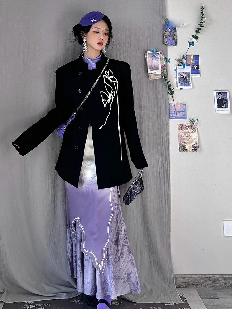 ชุดลำลองผู้หญิงปักลายเชือก ดีไซน์จีนใหม่ สไตล์หรูหรา โดดเด่นไม่ซ้ำใคร