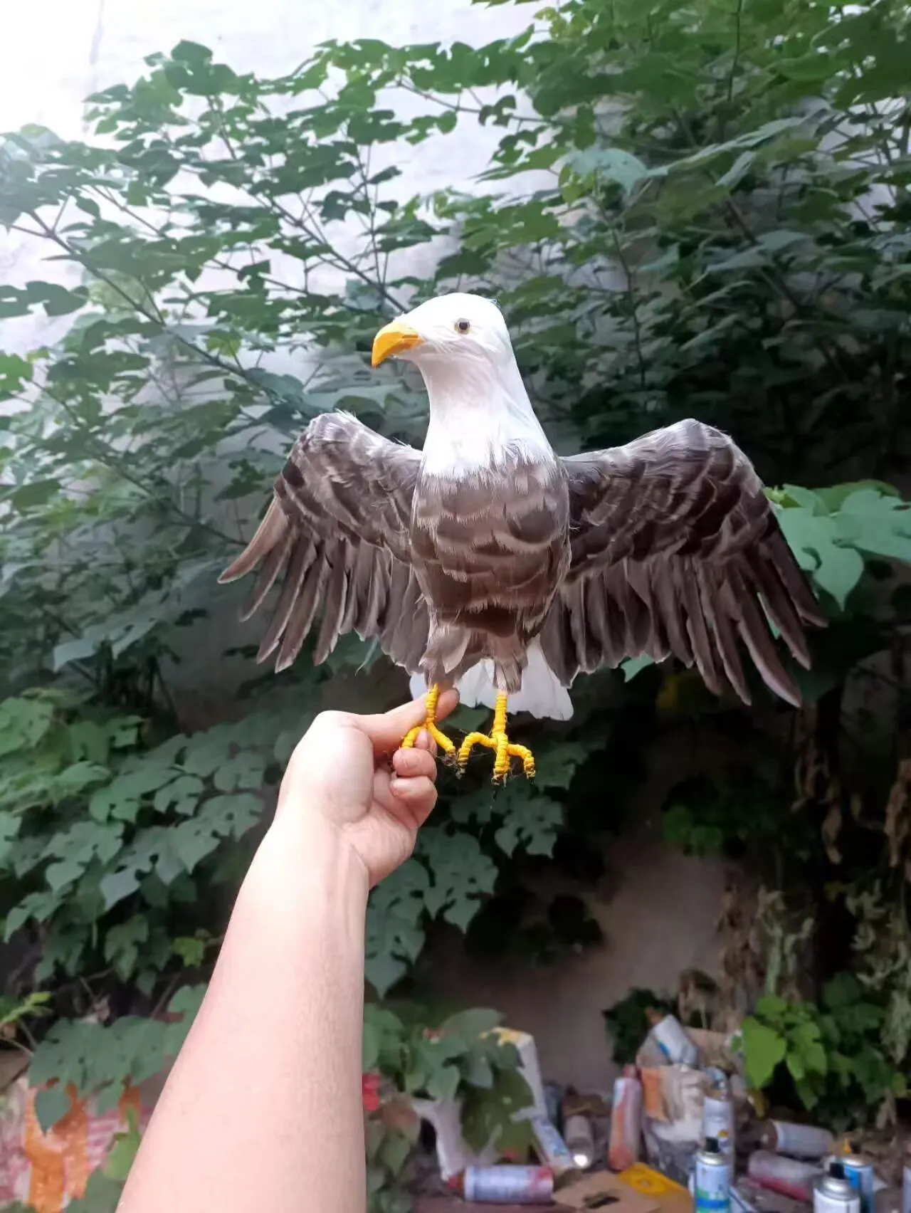 Simulation Foam&feather Eagle Model Garden Decoration Wings Bird Gift Approx. 33x55cm - Outdoor Decor