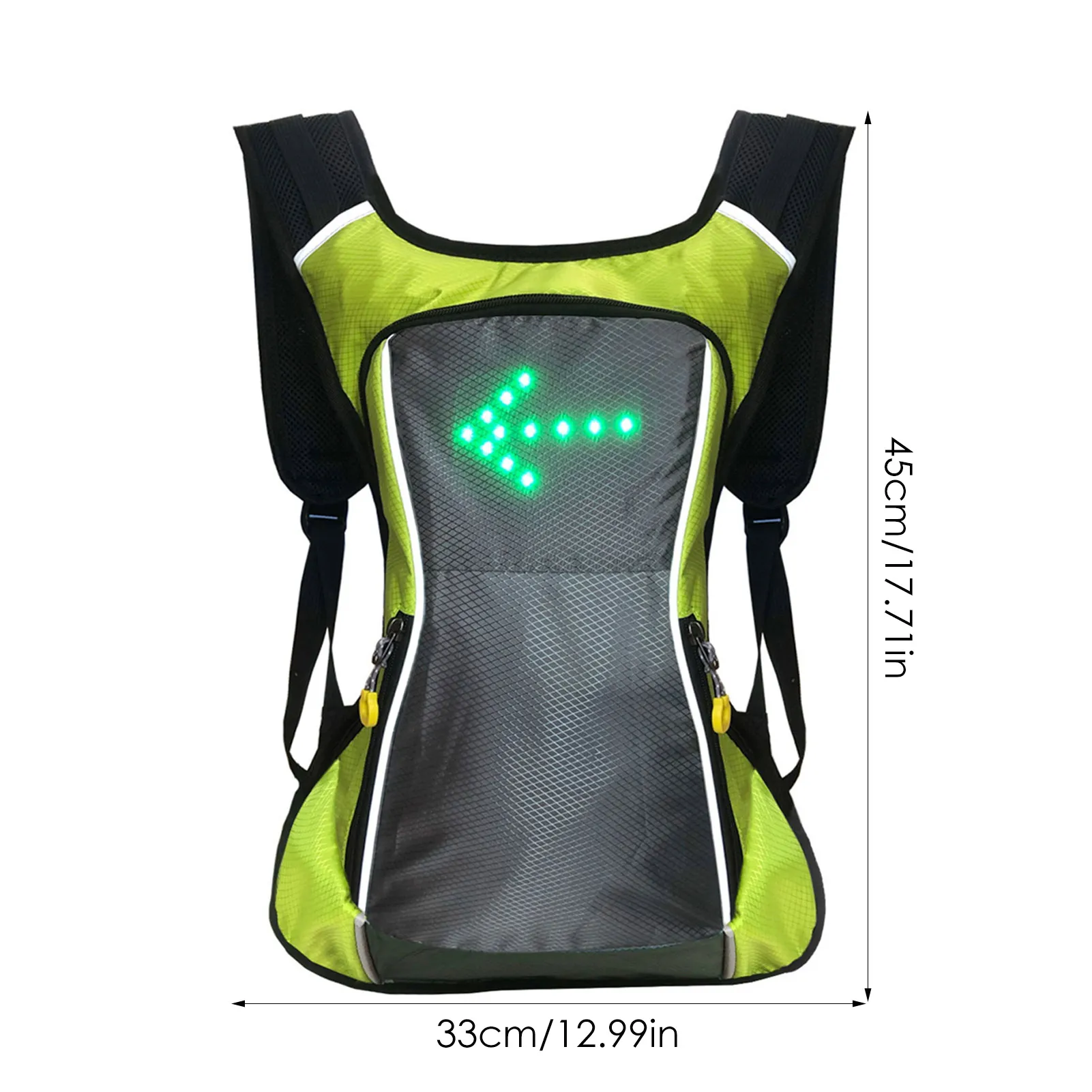 18L LED Turn Signal Cycling Backpack Guiding Light Reflective Bag Pack For Riding Running Camping Waterproof Safety Vest With