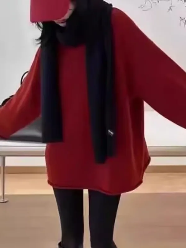 Novo Suéter de Tricô F Estilo Preguiçoso 2025, Csa de Camada Base ssa de Crimento Médio para Outono Inverno, ...